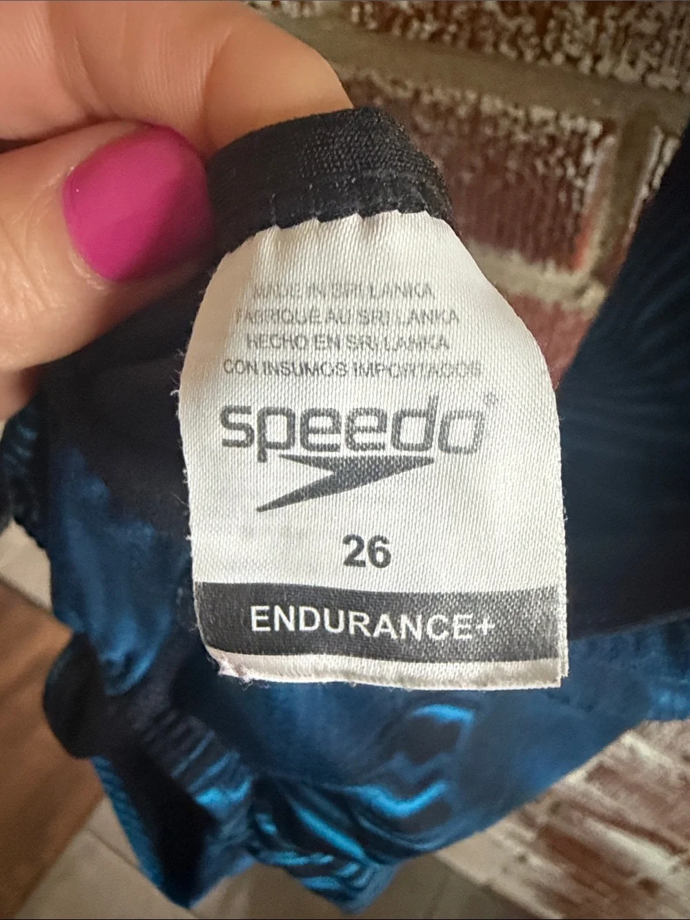 Speedo Endurance Blue Abstract Print One Piece Swimsuit Open Back Training Sz26